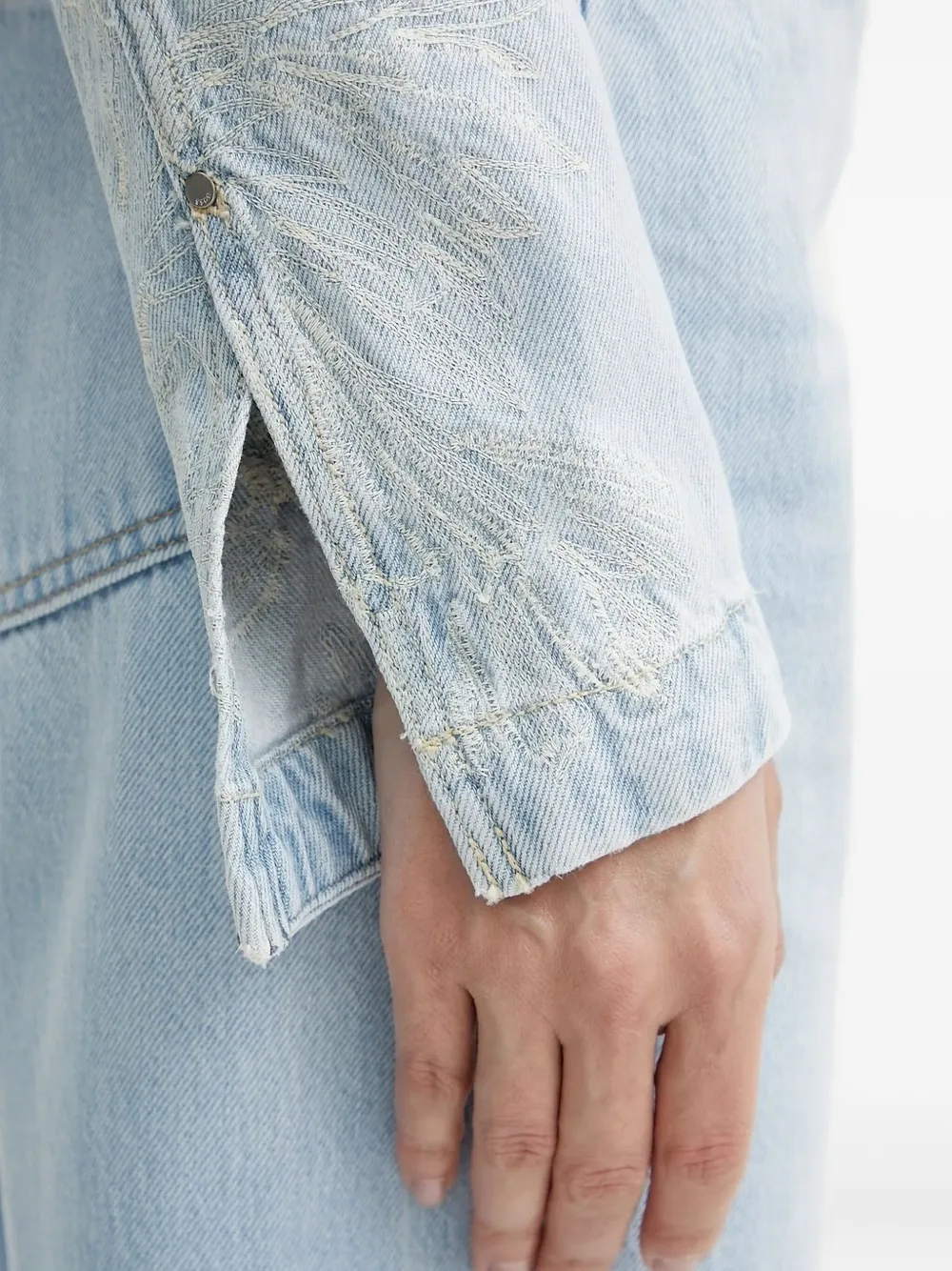 BOSS Denim jack Blauw