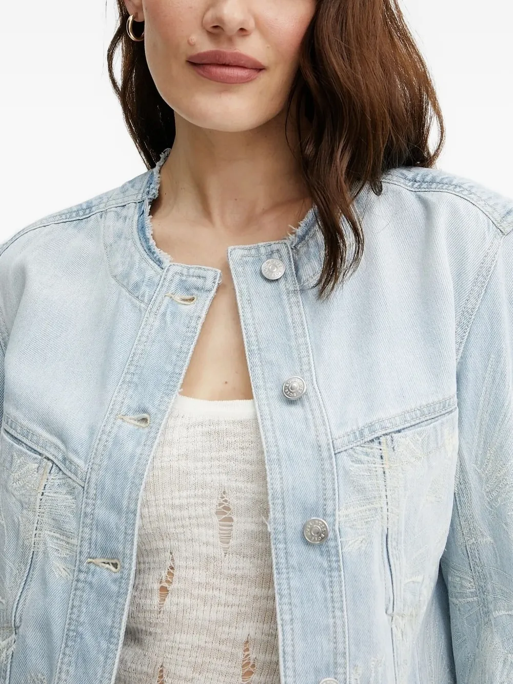 BOSS Denim jack Blauw