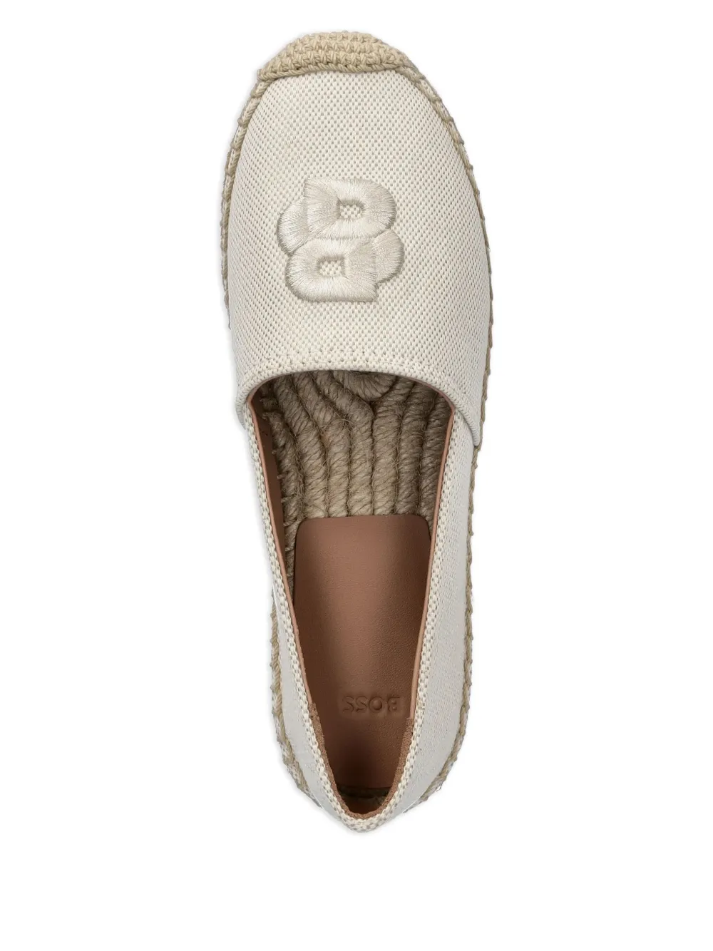 Hugo Boss Logo-embroidered Espadrilles In Neutral