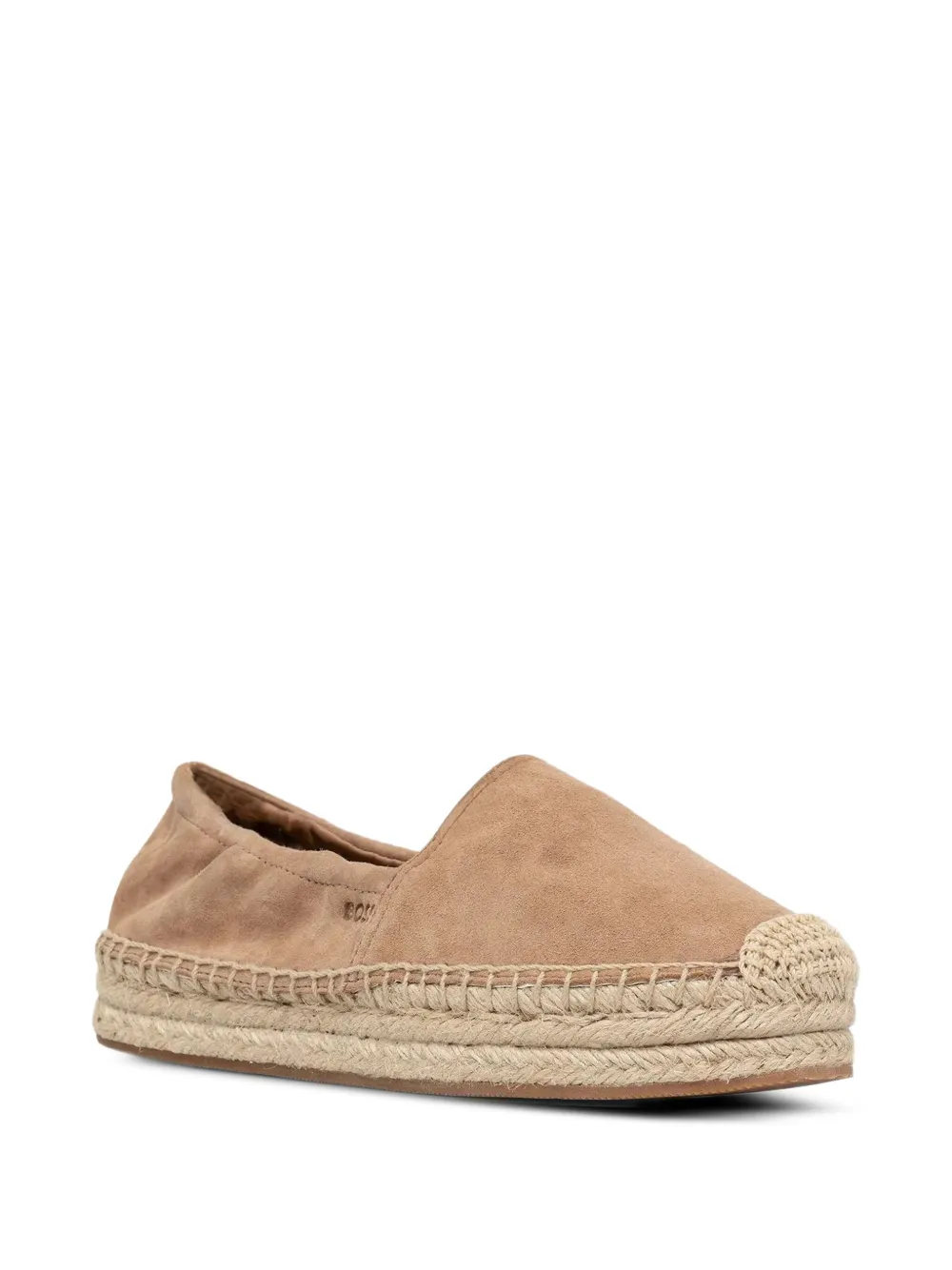 BOSS suede platform espadrilles Brown