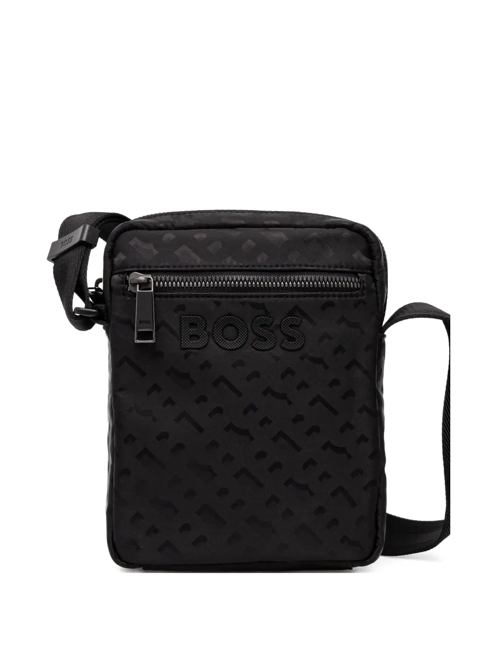 BOSS embossed-logo messenger bag - Nero