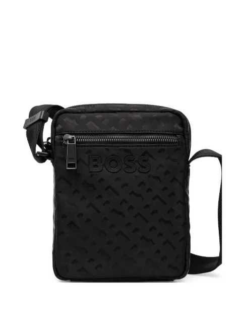 BOSS embossed-logo messenger bag