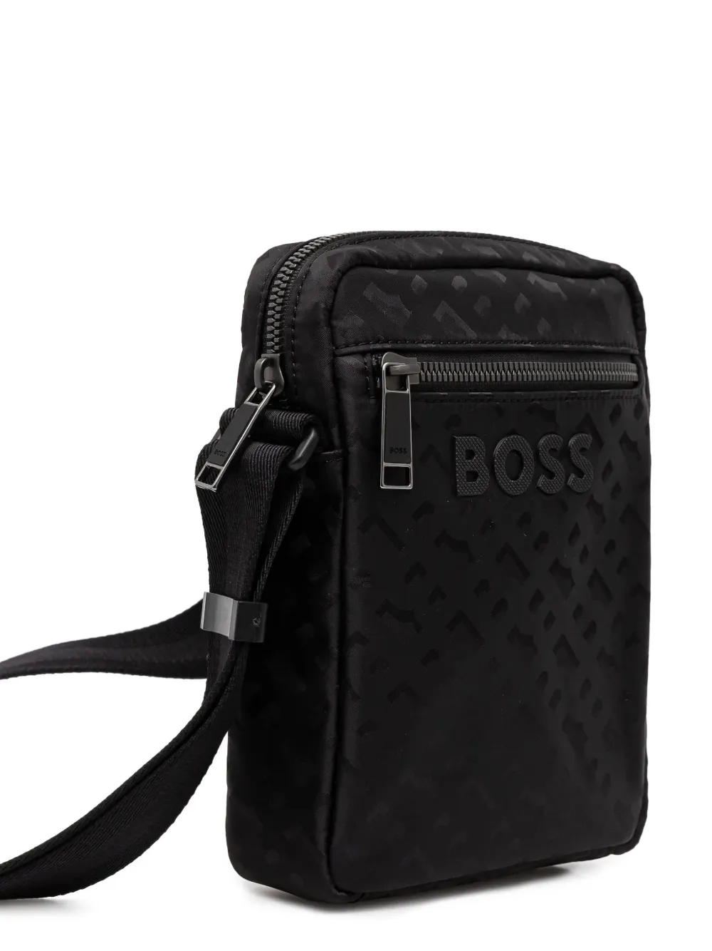 BOSS Messengertas met logo-reliëf Zwart