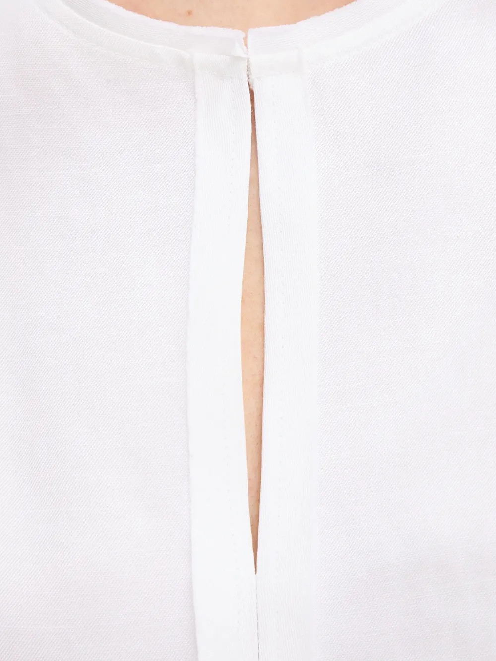 BOSS ruffle-detail keyhole dress Wit