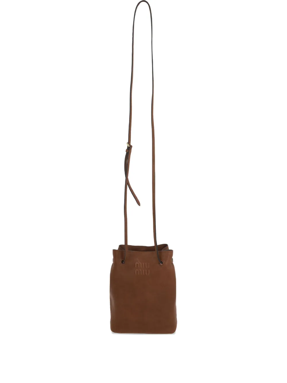 Miu Rovere crossbodytas met logo-reliëf Bruin