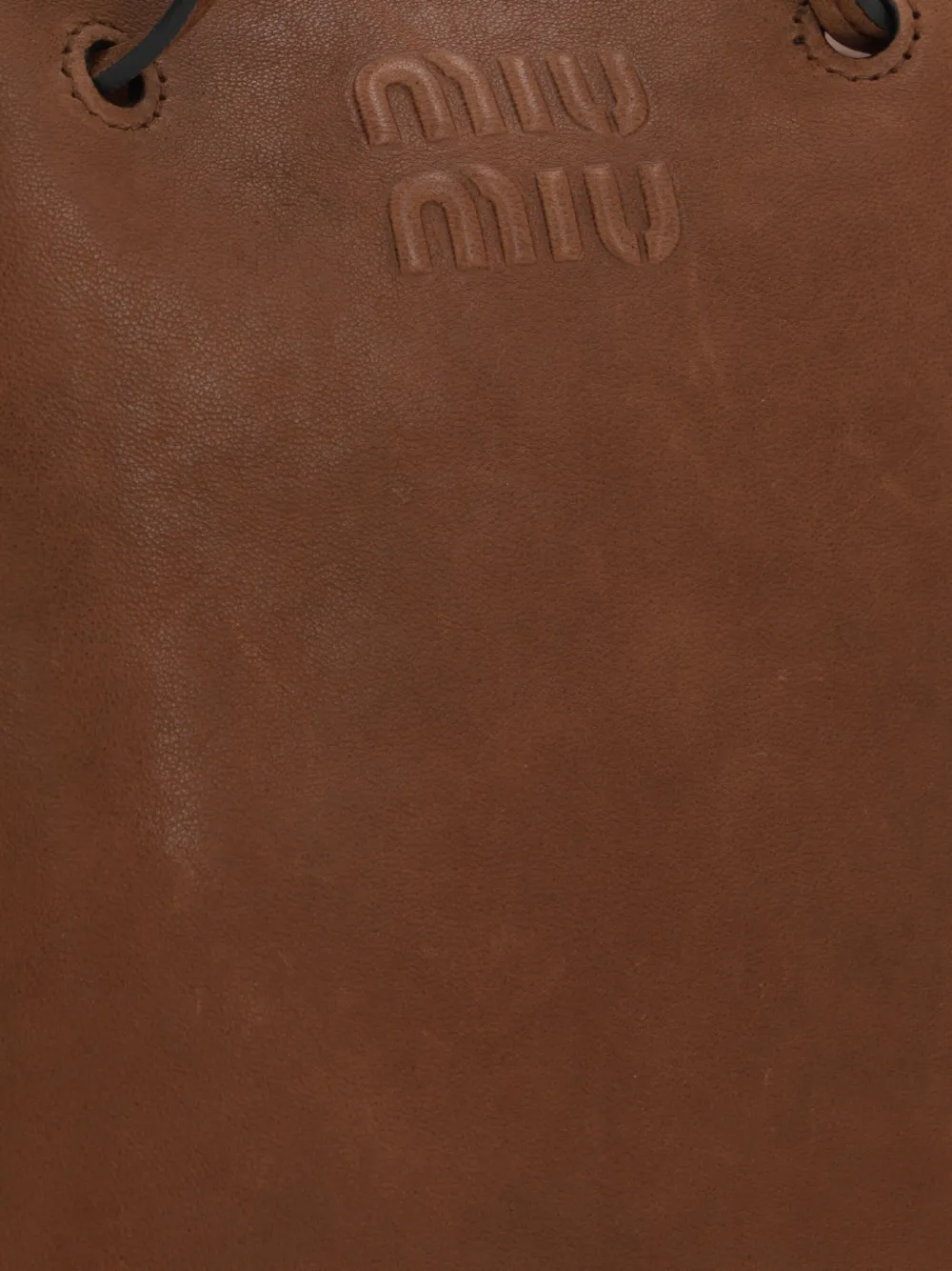 Miu Rovere crossbodytas met logo-reliëf Bruin