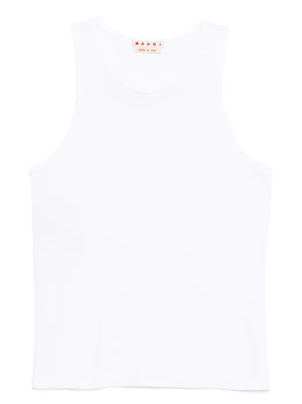 Marni Organic Cotton Tank Top in White