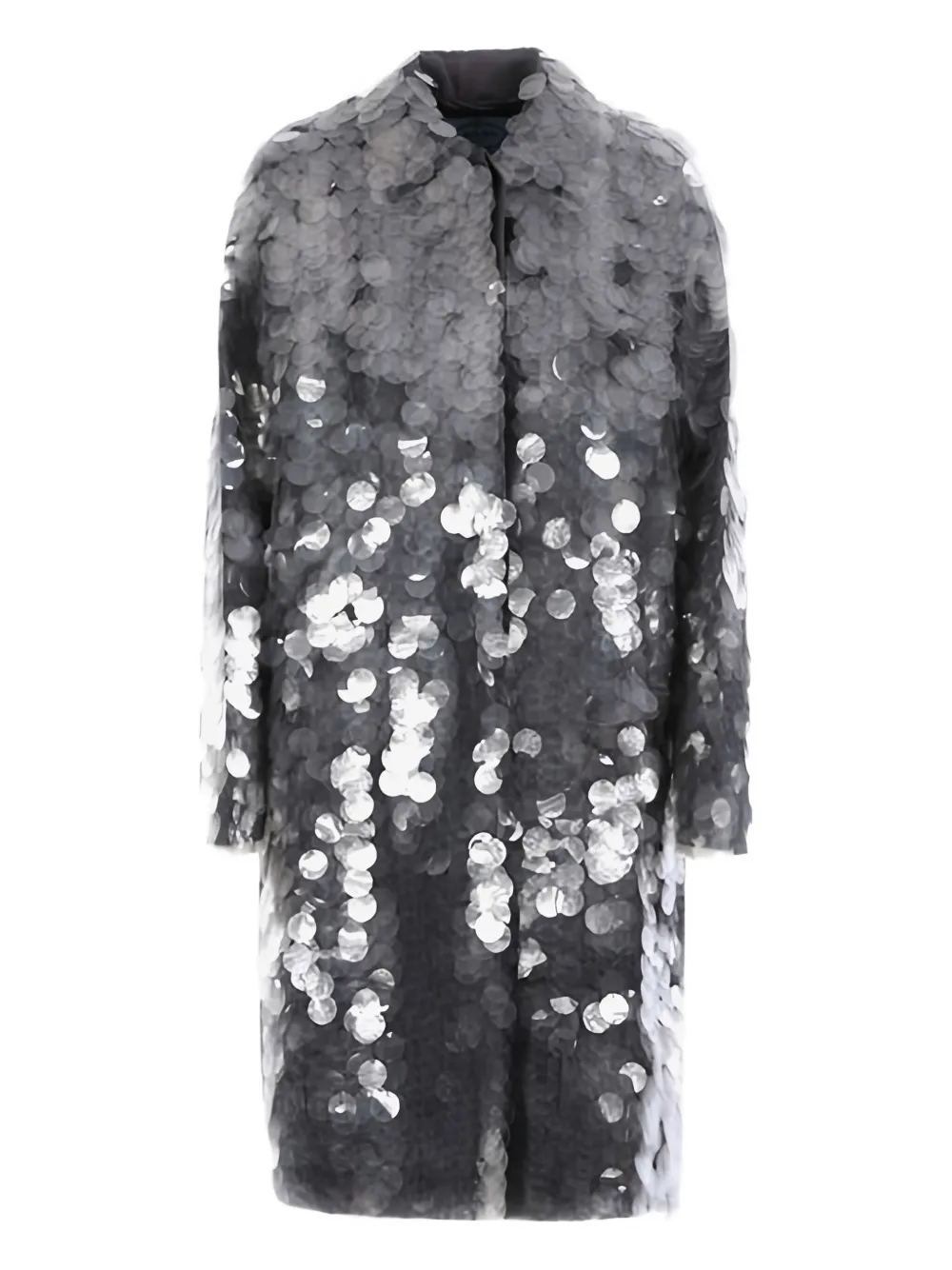 Prada sequin embellished shirt-collar coat | Grey | Image 1