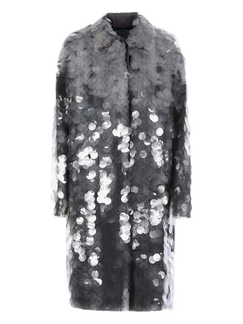 Prada sequin embellished shirt-collar coat