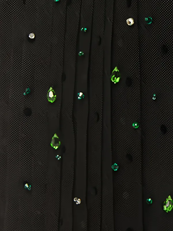 PRADA プラダ プリーツ スパンコール ワンピース Prada ビジュー プリーツドレス | ブラック | FARFETCH JP