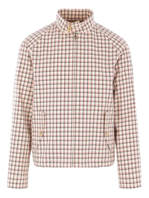 Valentino Garavani checked zip-up single-breasted coat