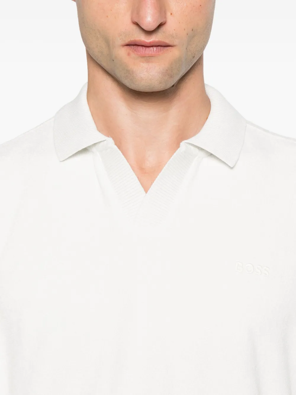 BOSS Poloshirt met korte mouwen Wit