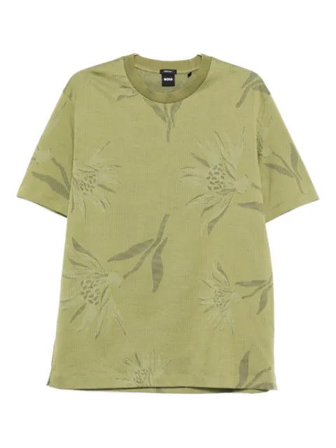 BOSS floral-print cotton t-shirt