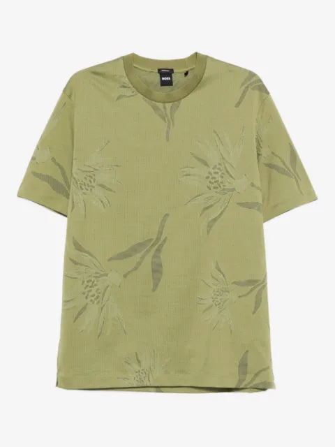 BOSS floral-print cotton t-shirt