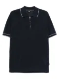 BOSS half-zip linen polo shirt - Blue