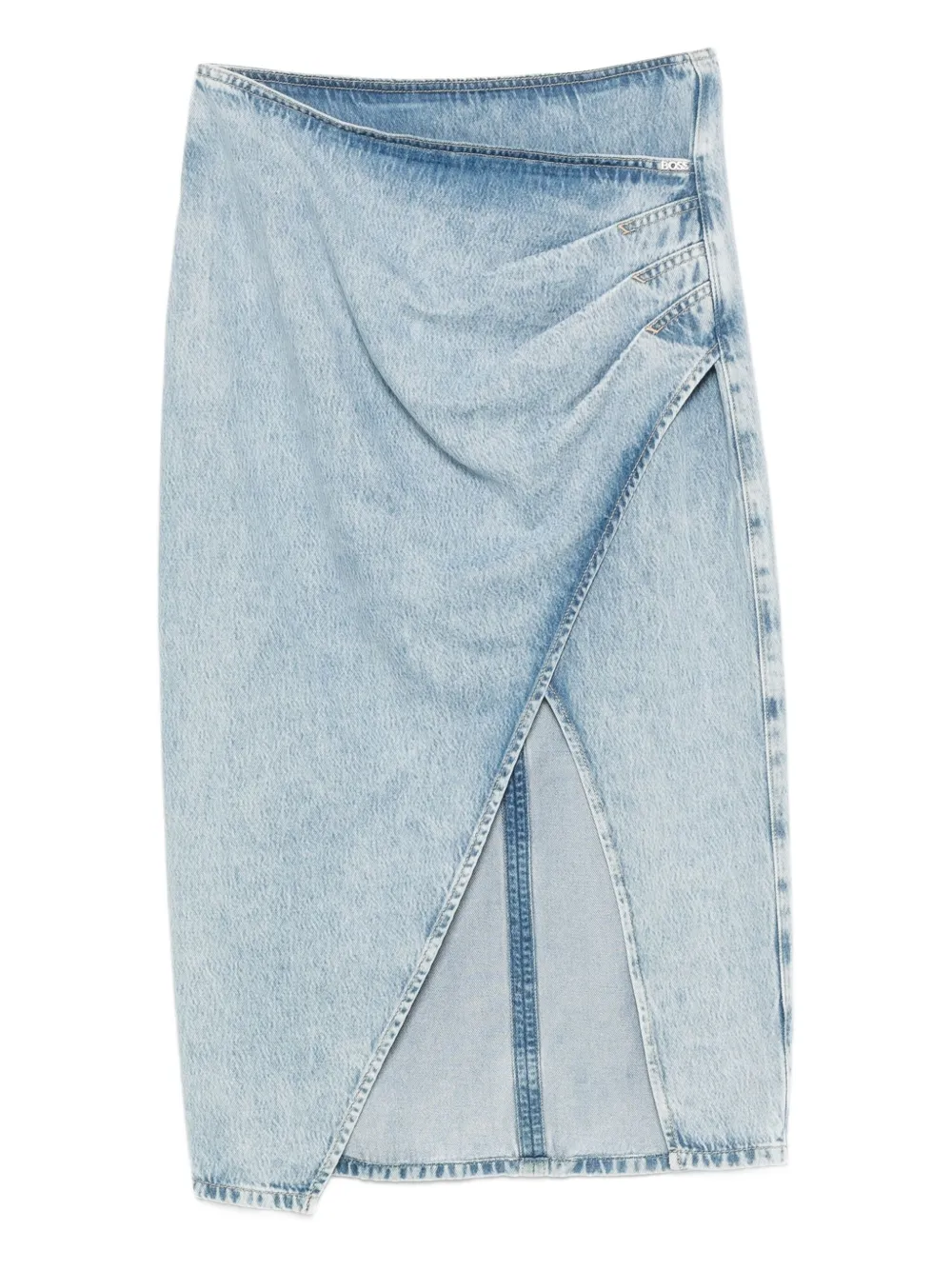 BOSS Denim wikkelrok Blauw
