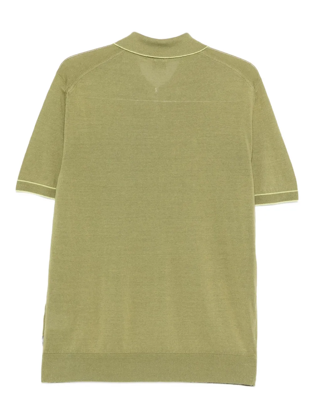 BOSS half-zip linen polo shirt Groen