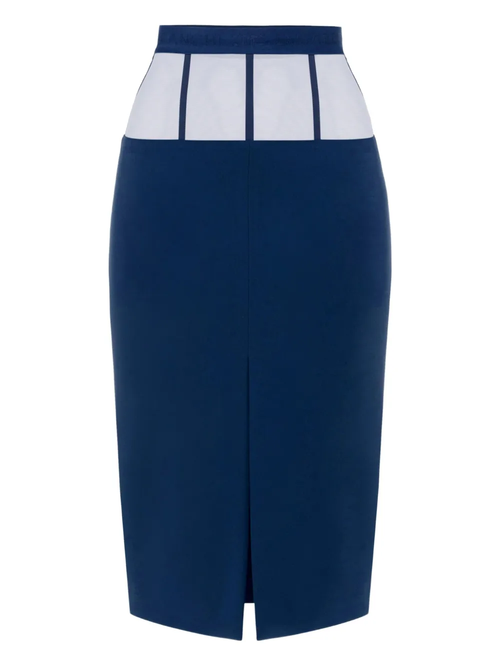 Elisabetta Franchi Midi-rok met tulen peplum Blauw