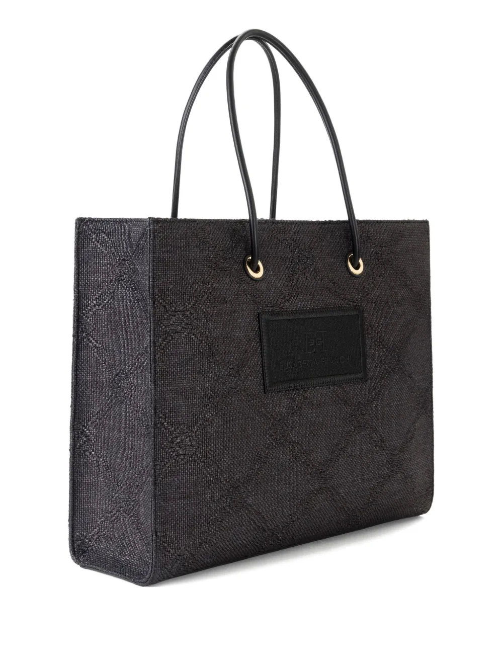 Elisabetta Franchi logo-patch tote bag - Grijs