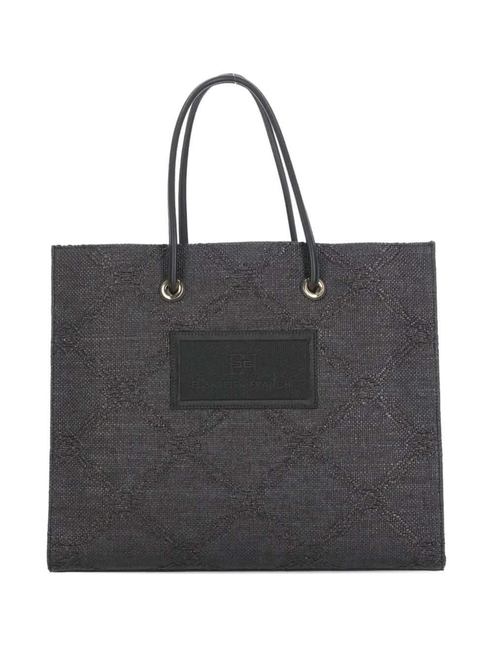 Elisabetta Franchi Shopper met logopatch Grijs