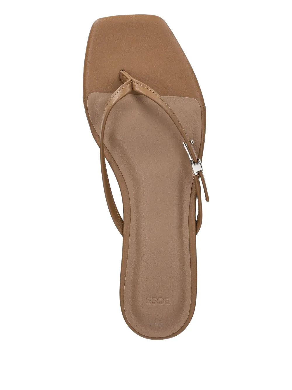 BOSS buckle-detail square-toe sandals Brown