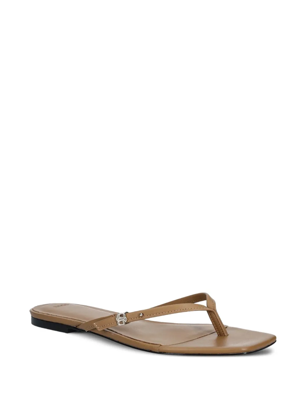 BOSS buckle-detail square-toe sandals Brown