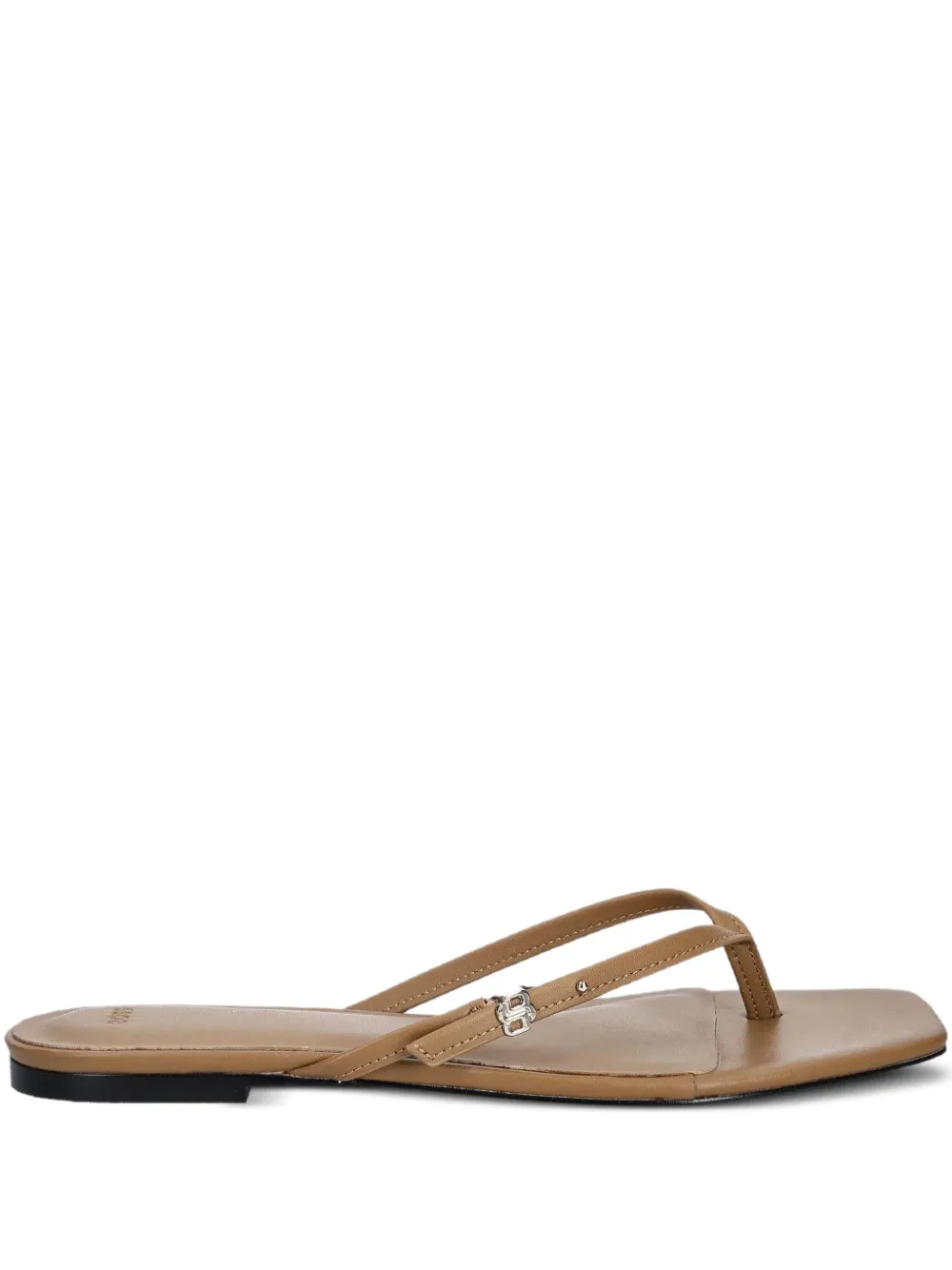 BOSS buckle-detail square-toe sandals Brown