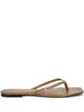 BOSS buckle-detail square-toe sandals - Brown
