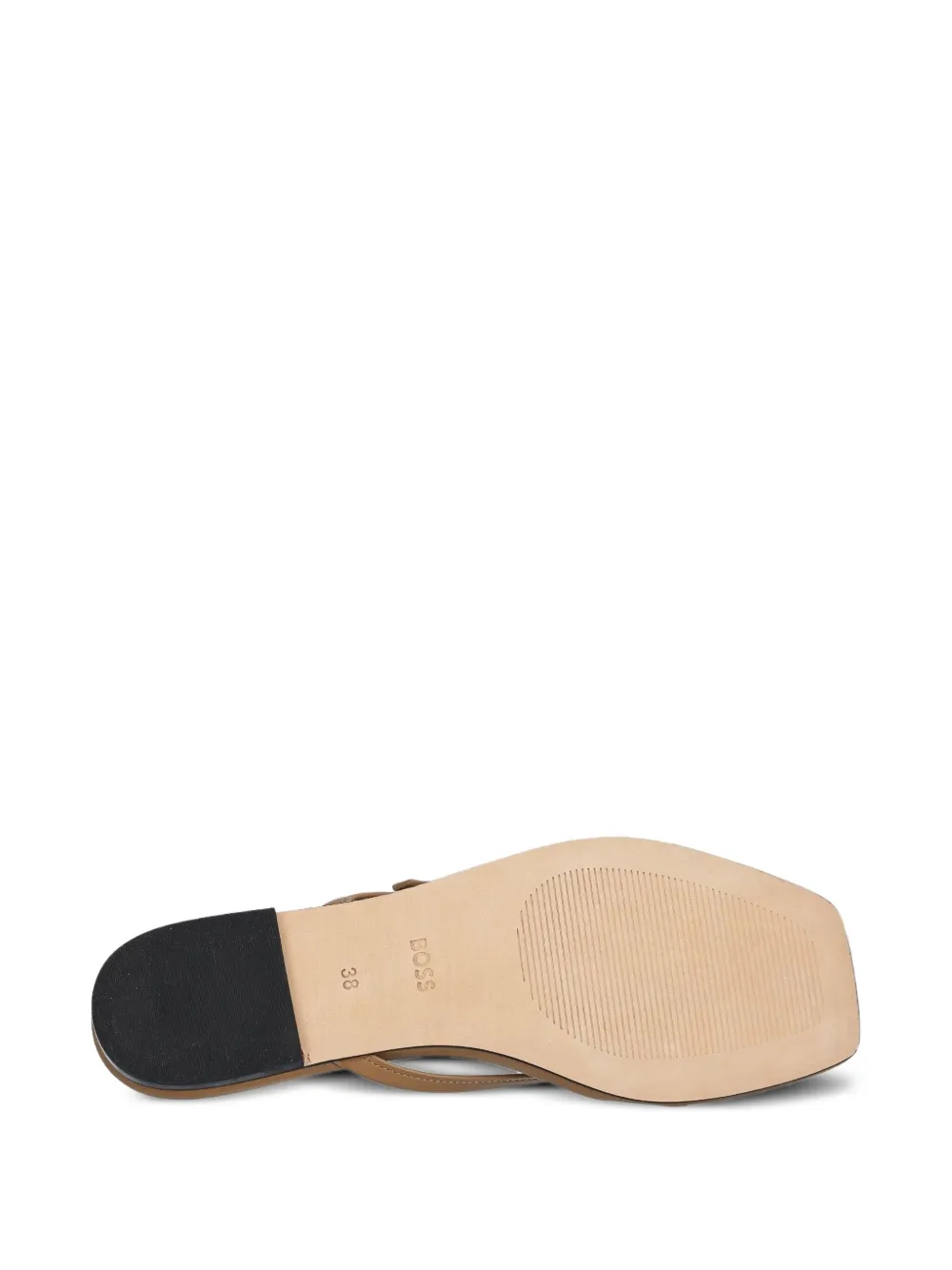 BOSS buckle-detail square-toe sandals Brown