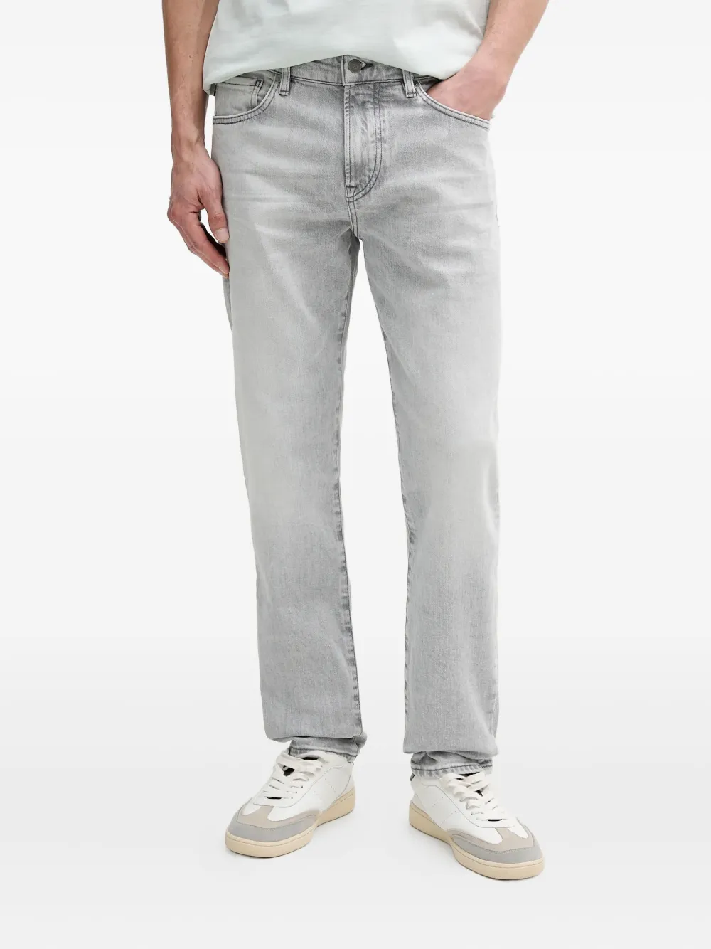 BOSS Jeans met logopatch Grijs