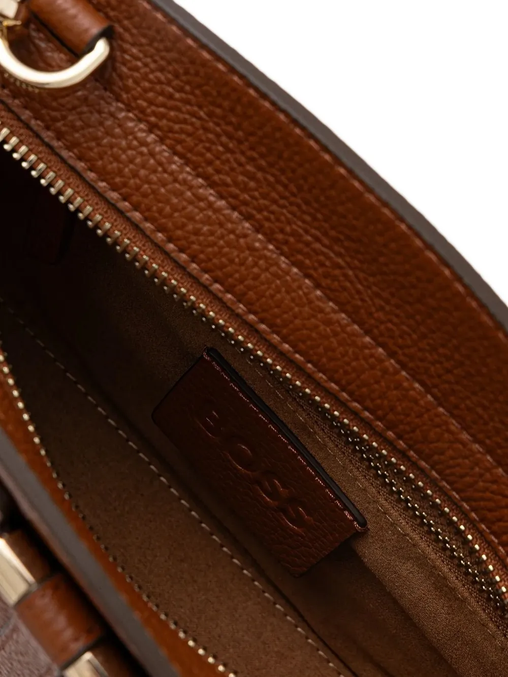 Hugo Boss Leather Cross Body Bag In Brown