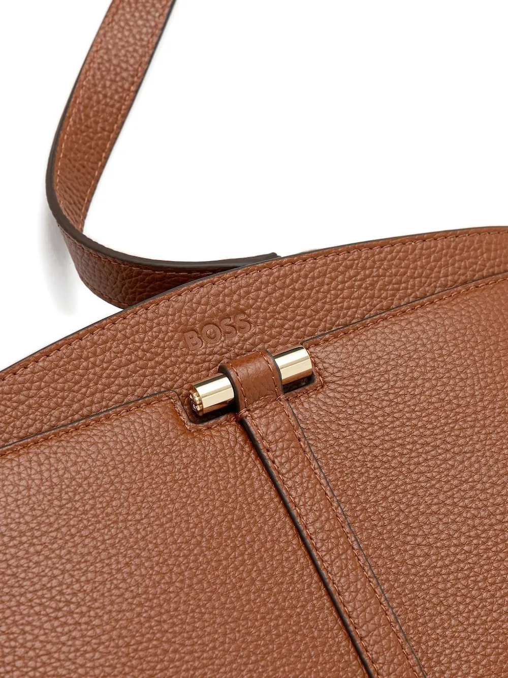Hugo Boss Leather Cross Body Bag In Brown