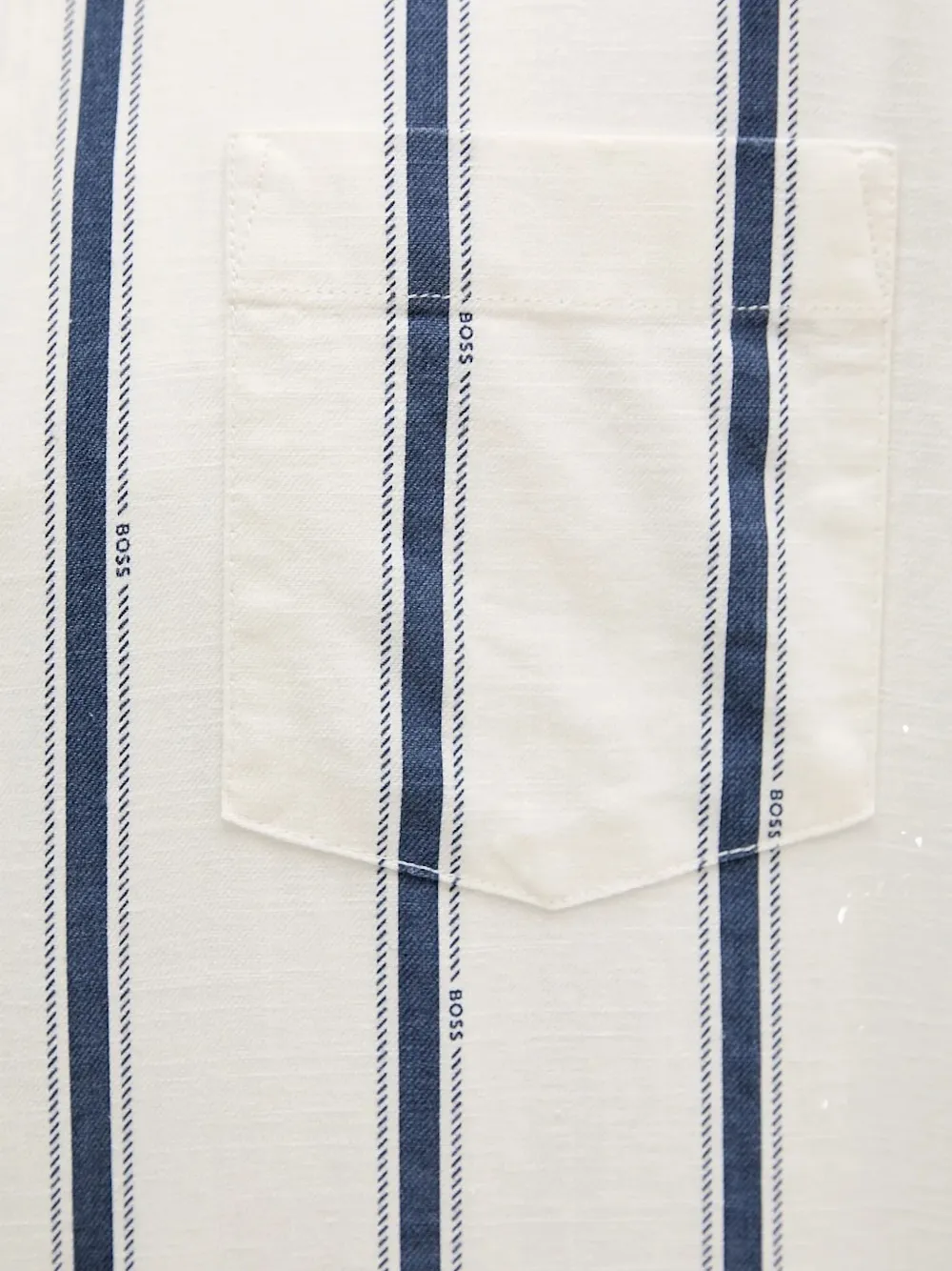 BOSS striped chest-pocket shirt Wit