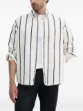 BOSS striped chest-pocket shirt - White