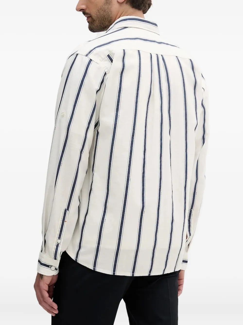 BOSS striped chest-pocket shirt - Wit