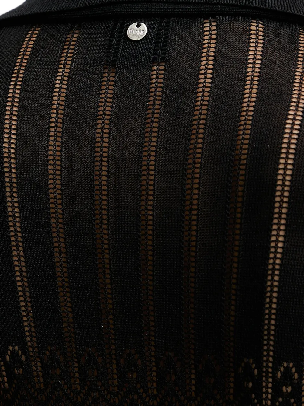 Hugo Boss Button-front Lace-insert Cardigan In Black