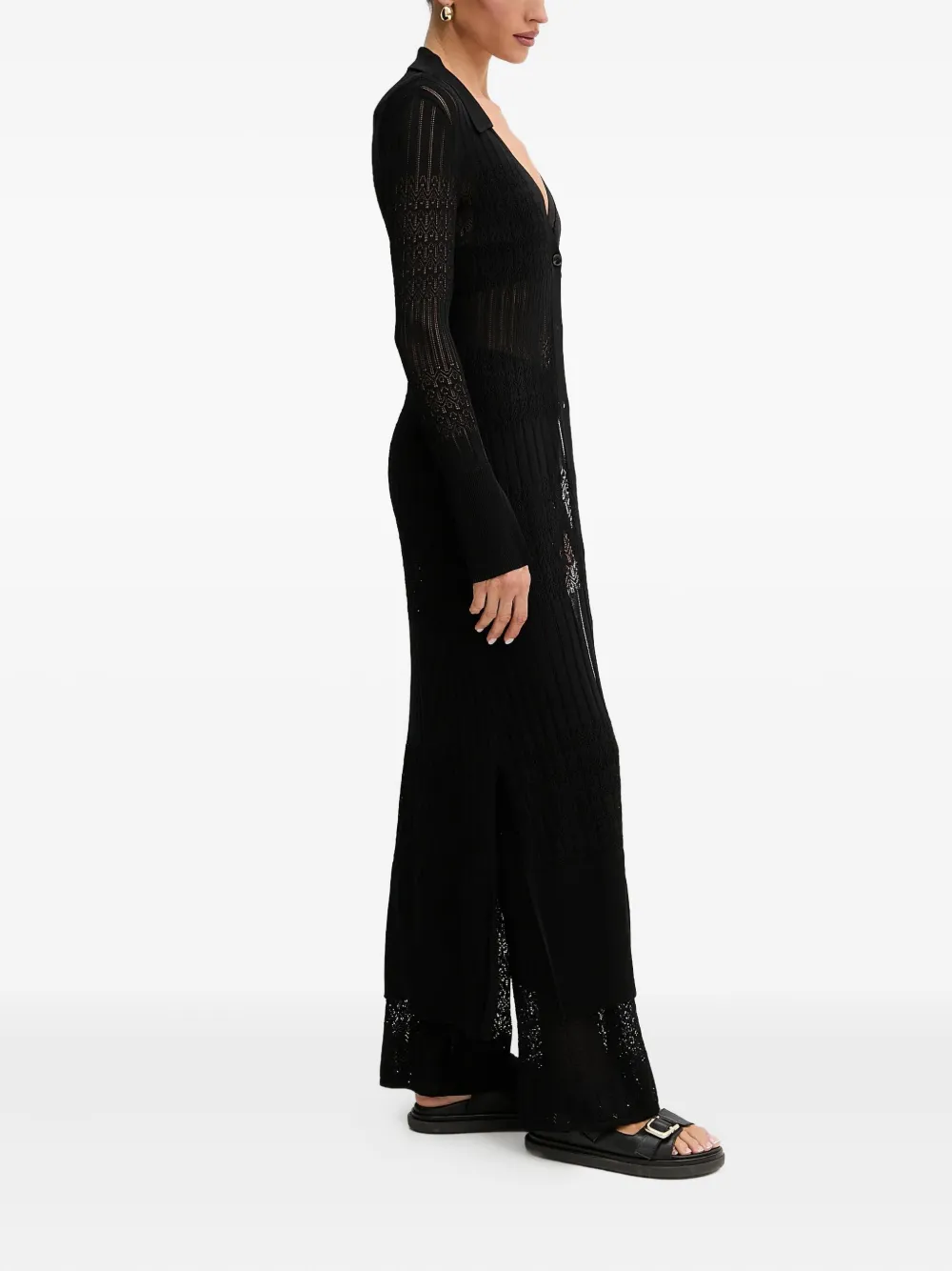 BOSS button-front lace-insert cardigan | Cardi-Coats | Image 2