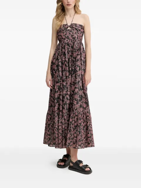 BOSS halterneck floral-print maxi dress
