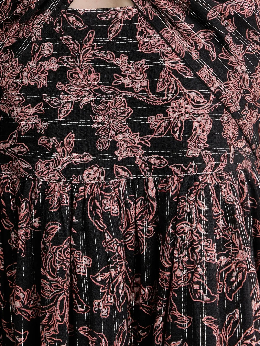 BOSS halterneck floral-print maxi dress Zwart