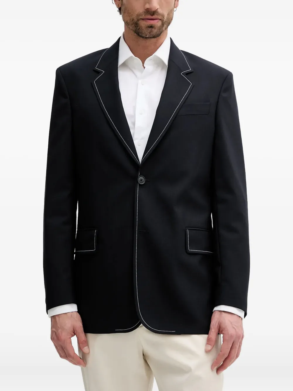 BOSS Blazer met enkele rij knopen Zwart