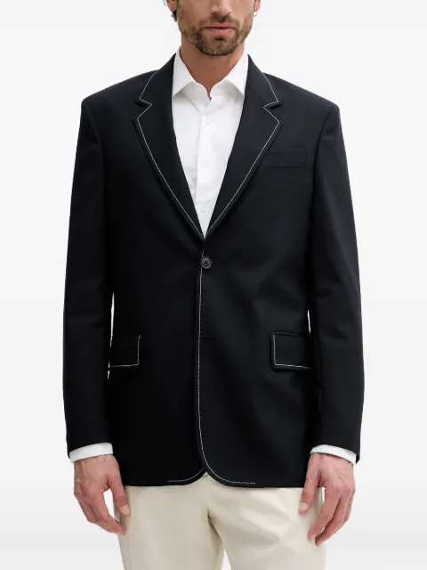 BOSS contrast-stitch single-breasted blazer