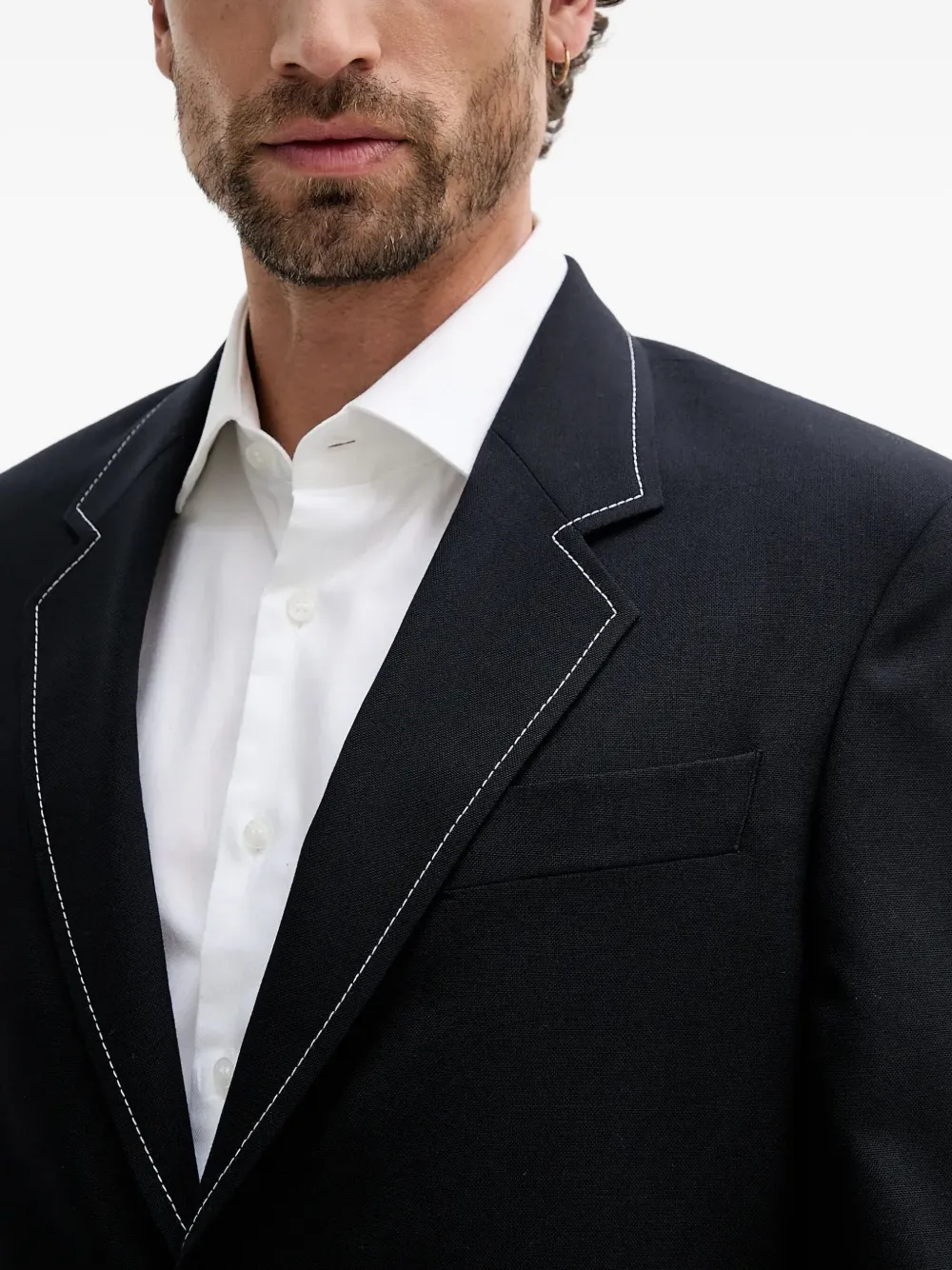BOSS Blazer met enkele rij knopen Zwart