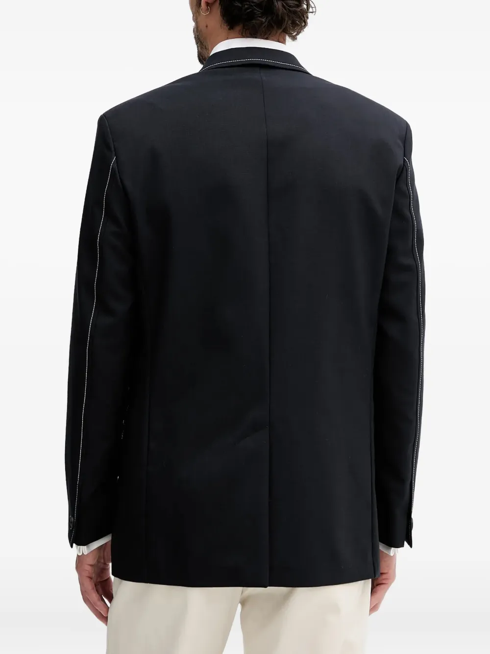 BOSS Blazer met enkele rij knopen Zwart