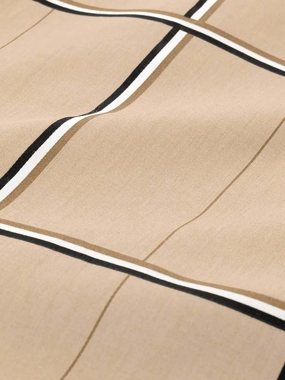 Hugo Boss Checked Zip Duvet Cover (200cm X 140cm) In Neutral