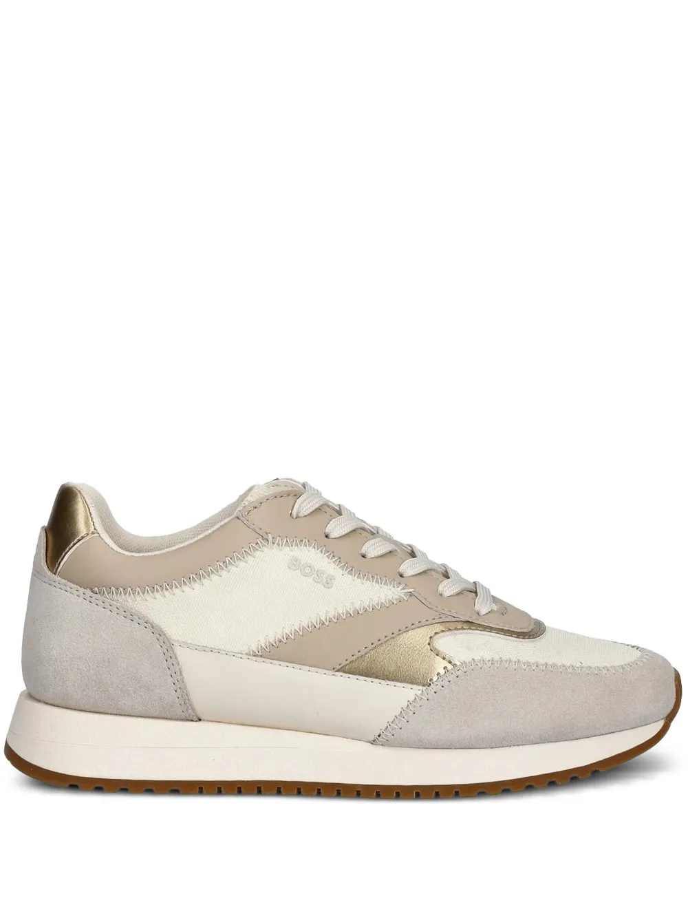 BOSS suede-leather panel sneakers Neutrals