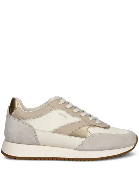 BOSS suede-leather panel sneakers