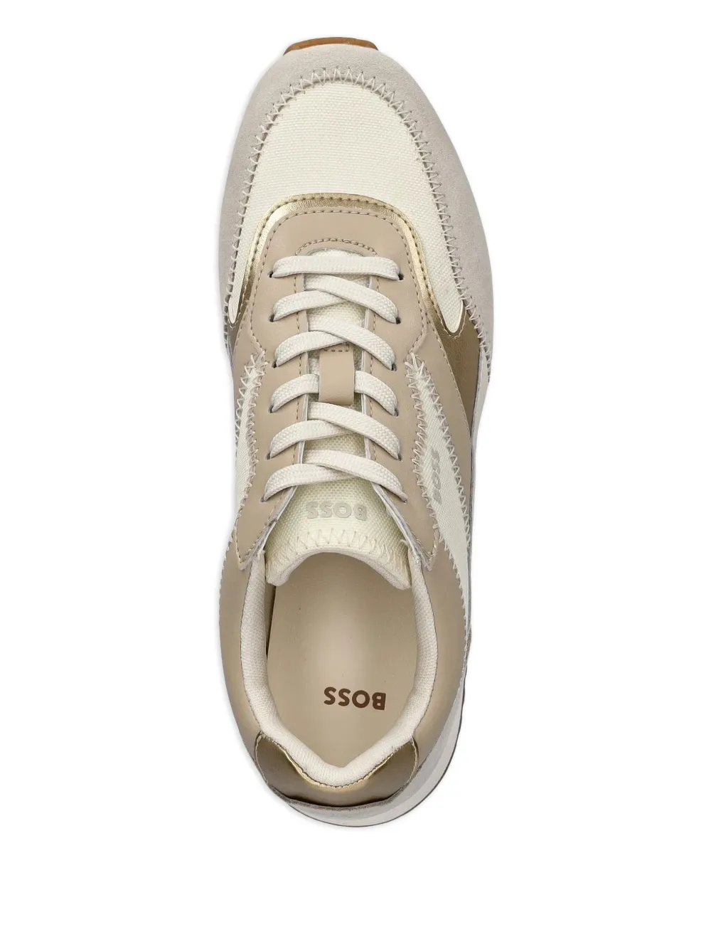 BOSS suede-leather panel sneakers Neutrals