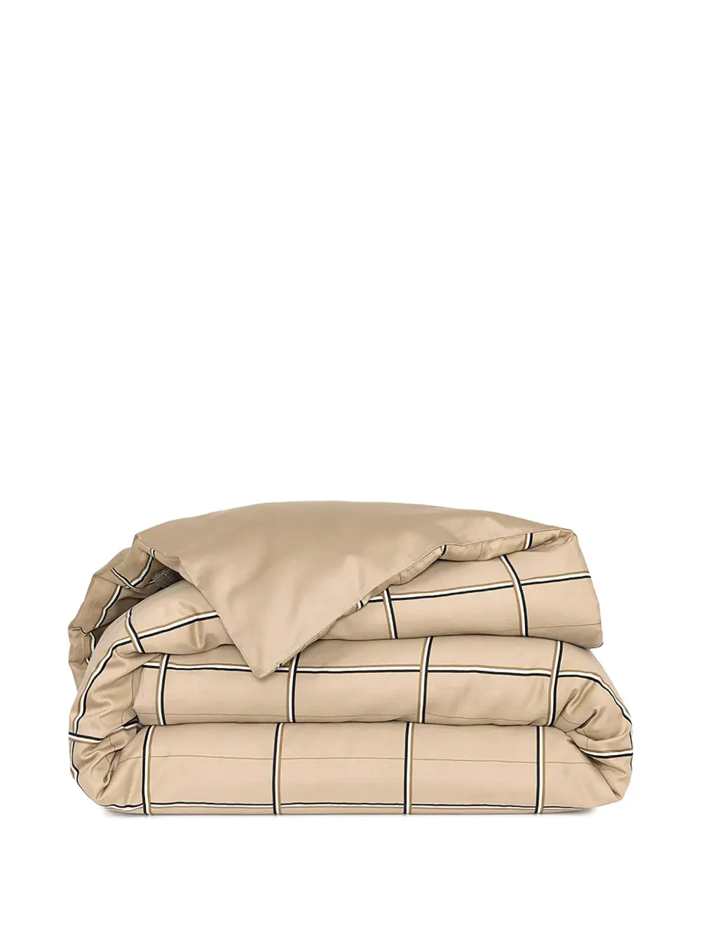 Hugo Boss Grid-pattern Cotton Duvet Cover In Brown