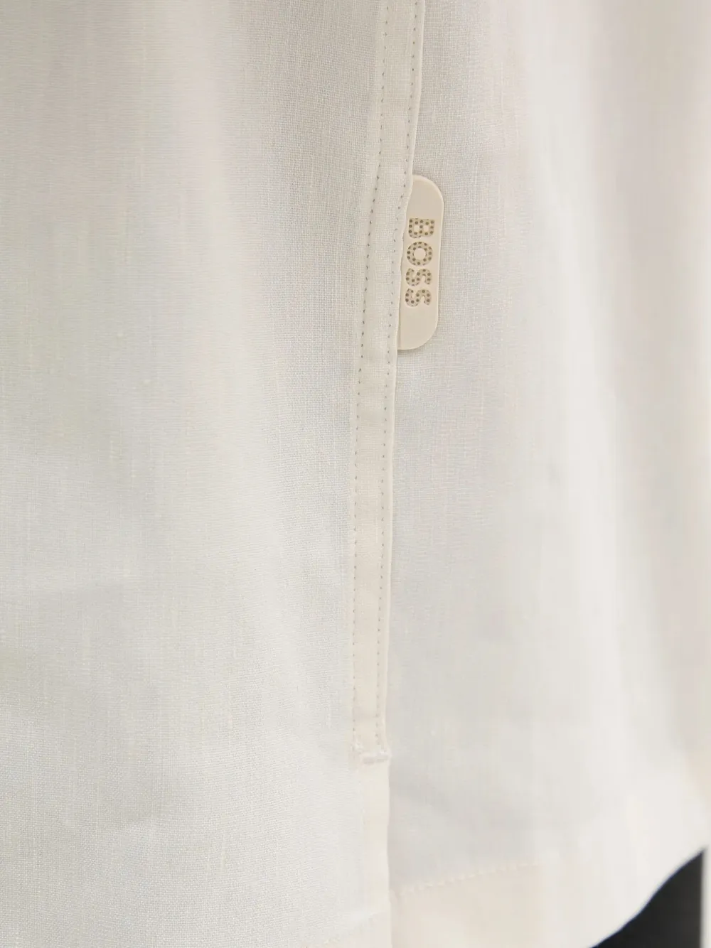 BOSS Overhemd met reverskraag en korte mouwen Beige
