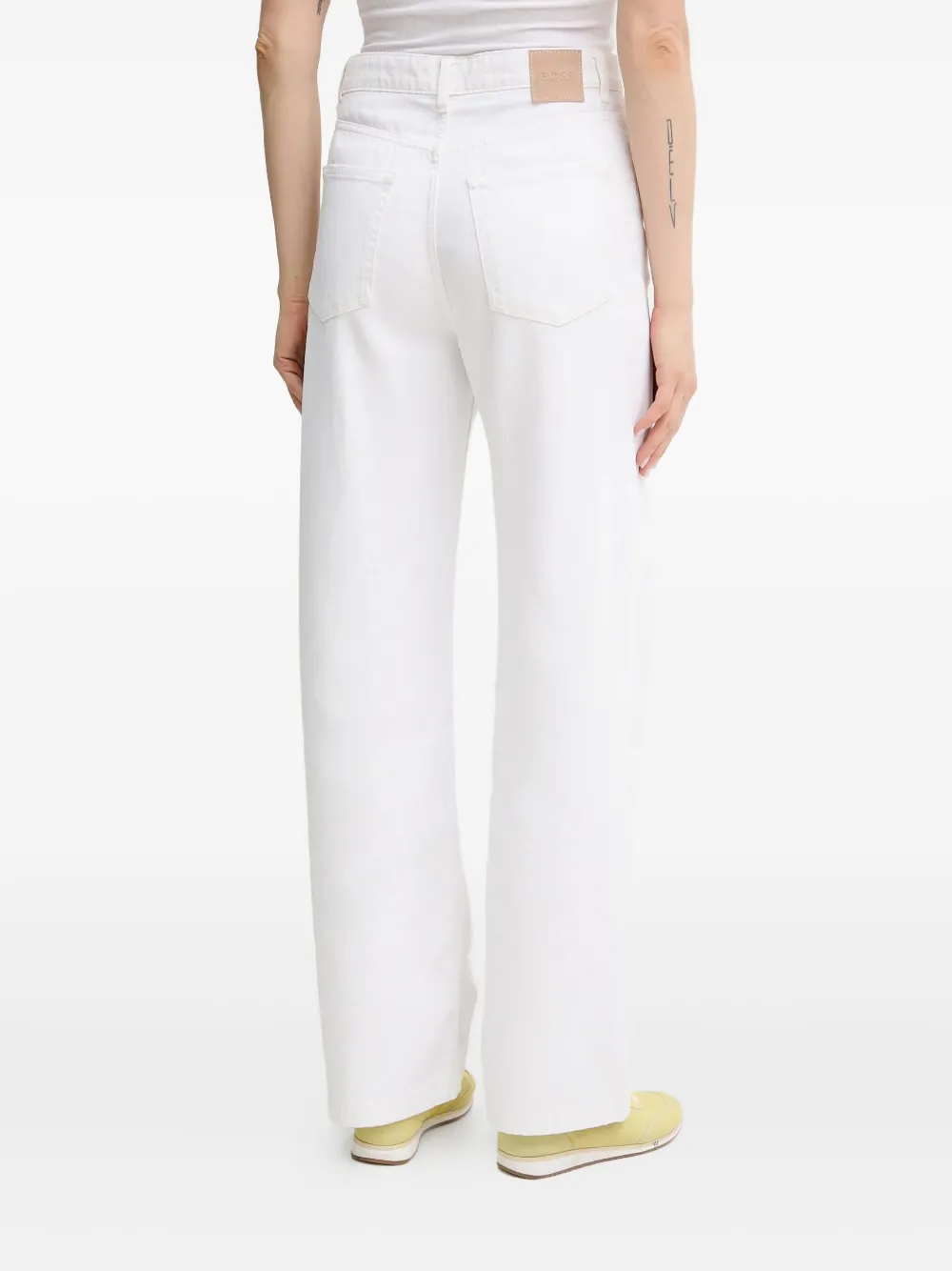 BOSS logo-patch jeans Wit